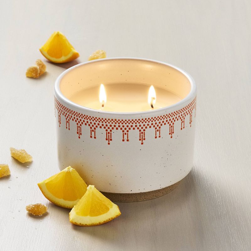 2-Wick Patterned Ceramic Sunkissed Ginger Jar Candle 11.7oz Red - Hearth &#38; Hand&#8482; with Magnolia, 3 of 5