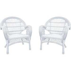 HomeStock White Wicker Chair - Set of 4 - 1 of 3