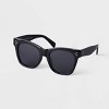 Women's Square Plastic Retro Sunglasses - A New Day™ Black - image 2 of 2