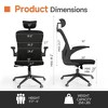 Sevobal Task And Office Chairs Ergonomic Office Chair With Headrest, Lumbar Support And Flip Up Arms, Adjustable Height, Black, 28.3"*20"*49.2" - 3 of 4