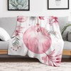 FIONECA Christmas Blanket with Watercolor Pink Christmas Ornament Floral and Pine Branch Pattern 40x50 inches - 3 of 4