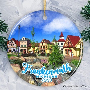Artistically Vibrant Frankenmuth Ornament, Festive Bavarian Town Michigan Christmas Souvenir and Decor| Ornamentallyyou - 1 of 4