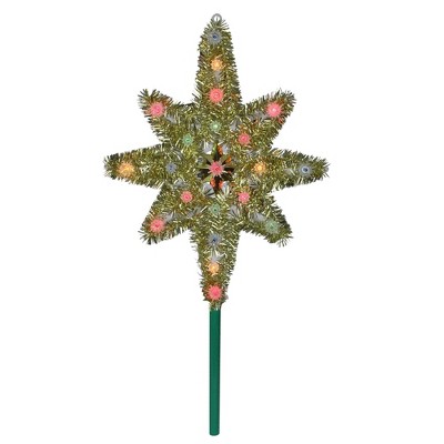 Northlight 21" Lighted Gold Star of Bethlehem Christmas Tree Topper - Multicolor Lights