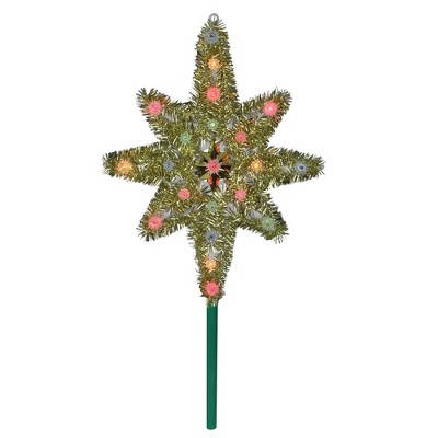 Northlight 21" Lighted Gold Star of Bethlehem Christmas Tree Topper - Multicolor Lights