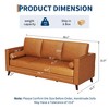 81" Leather Sofa for Living Room, Mid-Century Modern Couch with Deep Seats, Brown Faux Leather Couch, 3 Seat Sofa with Removable Cover for Apartment - 2 of 4
