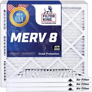 Filter King 24x30x1 Air Filter | 12-PACK | MERV 8 HVAC Pleated A/C Furnace Filters | MADE IN USA | Actual Size: 23.5 x 29.5 x .75" - 1 of 4