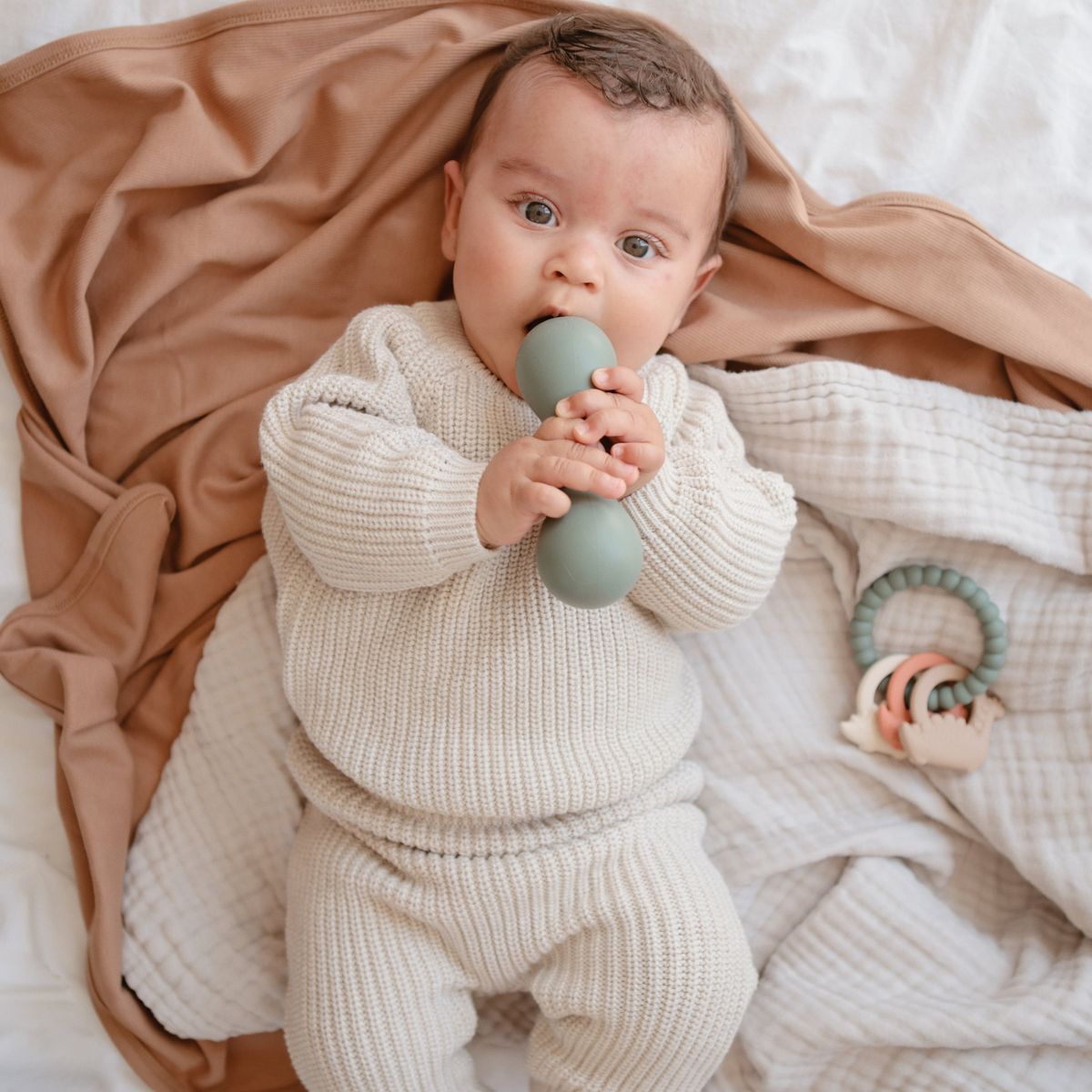 Mushie Silicone Baby Rattle Toy - thumbnail 9