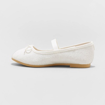 3 Youth New Girl White Flats Ballerina Slippers/Slip On Shoes/size 10 Toddler 