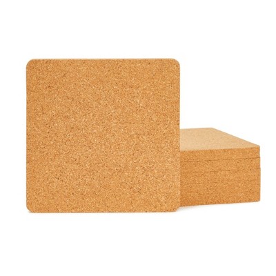 Juvale 6 Pack Cork Trivets for Hot Pots and Pans - Square Cork Hot Pads for Kitchen Counter, Dining Table (7x7x0.5 In)