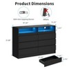 Zstar Modern 6-Drawer Double Dresser for Bedroom with Power Outlet and LED Light - 2 of 4