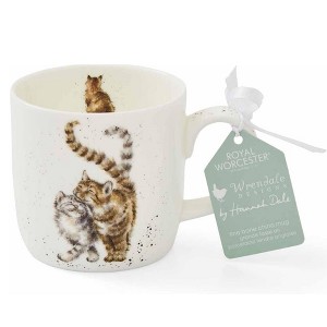 Royal Worcester Wrendale Designs 14 oz Mug, Feline Fine with Cat Illustrations - Floral Mug - Microwave, Dishwasher Safe, Fine Bone China Drinkware - 1 of 4