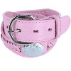CTM Girls Rose Concho Leather Belt - 3 of 4
