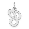 Black Bow Jewelry 14k White Gold, Sophia Collection, Small Script Initial C Pendant - 3 of 4