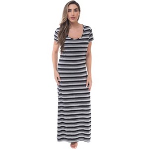 Just Love Womens Stripe Maxi Dress Knit Jersey T-Shirt Dress for Women - 1 of 3