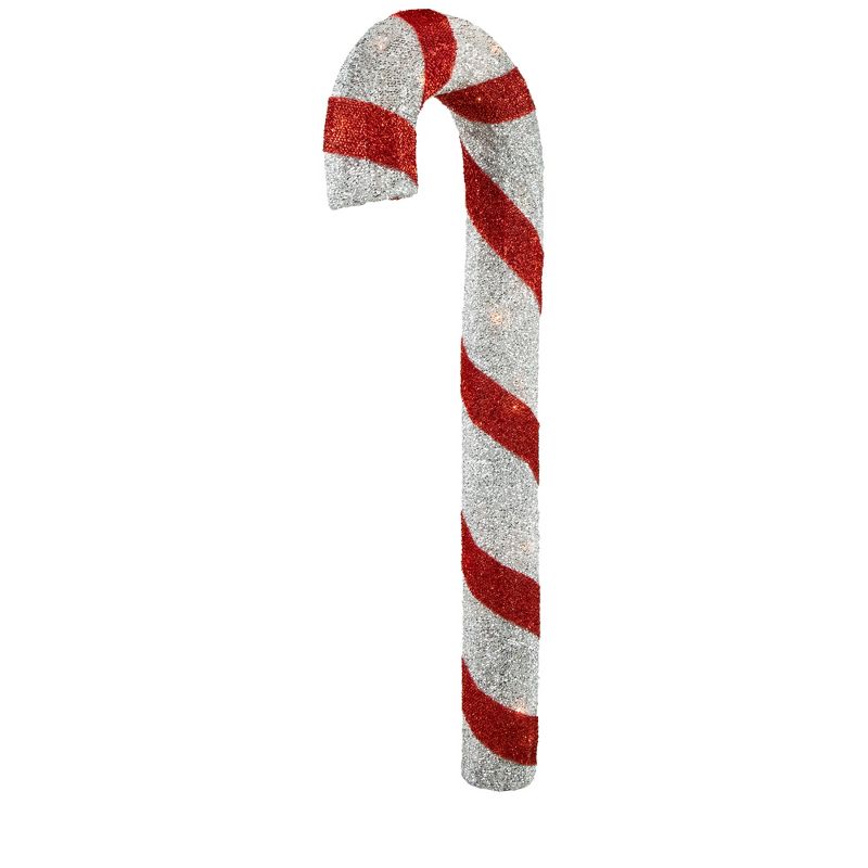 Northlight 31" Pre-lit Red and Silver Striped Candy Cane Christmas Outdoor Decor, 4 of 7