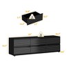 Famapy Sophisticated Black Striped 6 - Drawer Cabinet / Dresser / TV Stand: A Blend of Style and Function for Multiple Uses - 4 of 4