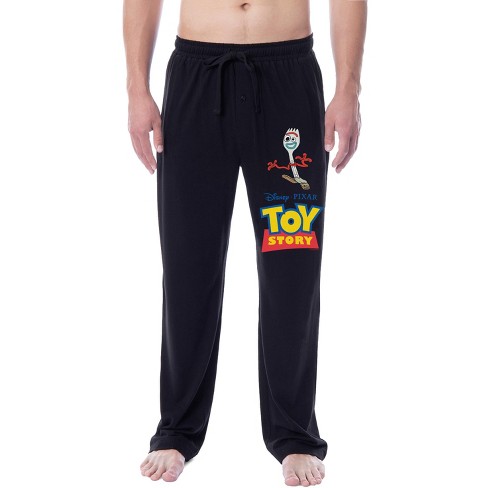 Disney Mens' Toy Story Movie Film Character Forky Sleep Pajama Pants  (Medium) Black