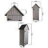 65''H Patio Wooden Garden Apex Roof Tool Storage Shed,Outdoor Storage Shed with Floor and Three Partitions,Patio Lawn Storage Cabinet-Coolbibila - 3 of 4