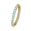 Ross-Simons 1.20 ct. t.w. Swiss Blue Topaz Eternity Band in 14kt Yellow Gold - 3 of 4