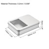 Unique Bargains Tinplate Storage Container with Clear Window Lids Rectangular Tin Box 6.3" x 4.33" x 1.38" Silver - 2 of 4