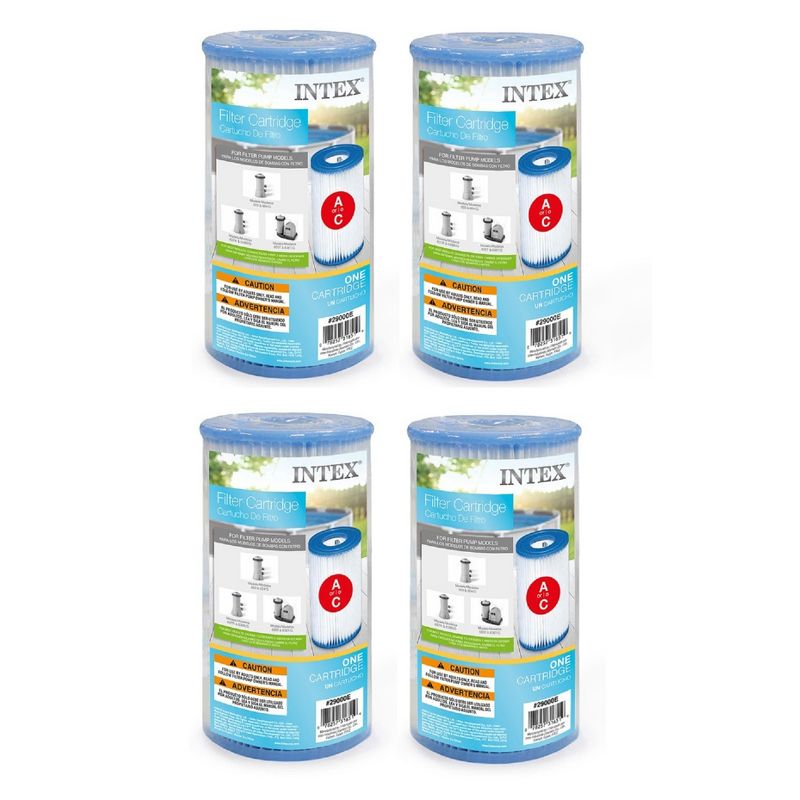 Intex Replacement Type A Filter Cartridge for Pools (4-Pack), 1 of 4