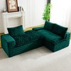 KWPZQEB 95.7" Turtle Convertible Sofa, Velvet Sofa with 5 Pillows & Chaise Lounge, Mid Century Modular Floor Sofa for Living Room, Apartment - 3 of 4