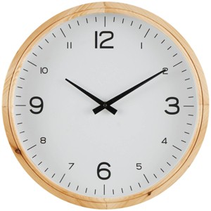 Wood Wall Clock with White Backing Light Brown - Olivia & May - 1 of 4