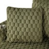 IHOMEADORE Modern Plush Faux Fur Checkered Sofa with Cup Holders & Storage Pockets - 4 of 4