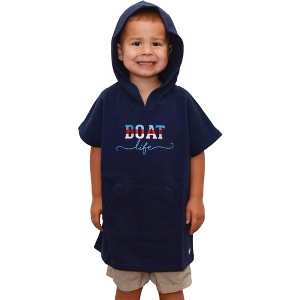 Pavilion Gift Company - Boat Life - Hooded French Terry Cover Up (1T-3T) - Leotards and Bodysuits - 1 of 4