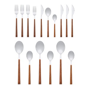 REGALWOVEN 16 Piece Stainless Steel Mirror Polished Flatware Silverware Set with Knife and Forks - 1 of 4