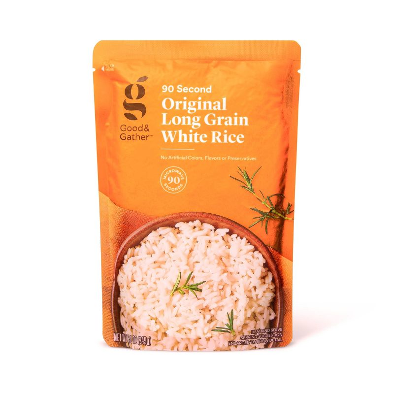 90 Second Long Grain White Rice Microwavable Pouch  - 8.8oz - Good &#38; Gather&#8482;, 1 of 5