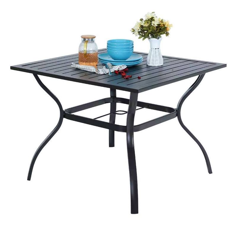 5pc Patio Dining Set: Steel Table & Rattan Chairs - Captiva Designs, All-Weather, Rust-Resistant, Easy Assembly, 4 of 13