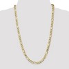 Black Bow Jewelry Men's 7.3mm 10k Yellow Gold Hollow Figaro Chain Necklace - 2 of 4