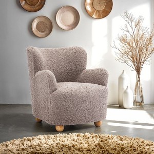 GDFStudio Suncook Modern Upholstered Accent Chair with Curved Back and Ball Feet - 1 of 4