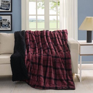 50"x60" Printed Fur to Faux Shearling Textured Throw Blanket - Sutton Home Fashions - 1 of 4