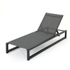 Classic Aluminum Patio Chaise Lounges with Adjustable Recline, Breathable Mesh Outdoor Chair, Black Finish Outdoor Furniture -Christopher Knight Home - 3 of 4