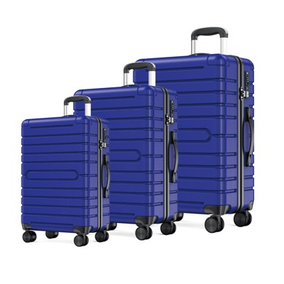 SUGIFT 3-Piece Hardshell Luggage Set with Spinner Wheels & YKK Zippers – TSA Approved Carry On & Checked Suitcase