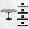 LeisureMod Verve Mid-Century Modern Table with a 48" Round MDF Tabletop and Black Steel Pedestal Base for Kitchen and Dining Room - 2 of 4