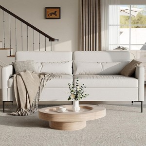 80" Linen Sofa, 3 Seater Sofa, Modern Couch and Sofa, Comfy Armrests and Seats and Backrests - 1 of 4