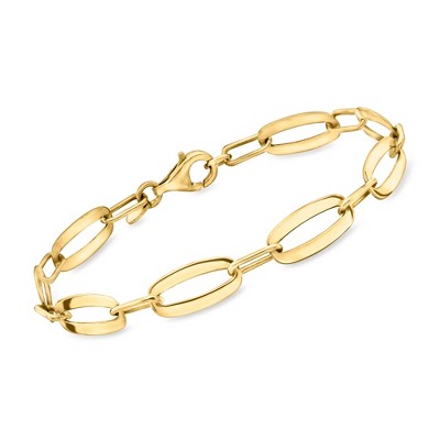 Ross-Simons Italian 18kt Gold Over Sterling Oval-Link Bracelet