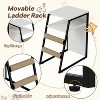 Double-Layer Litter Box Enclosure with Platform,Modern Burlywood Cat Cabinet,Ladder,Hammock,Metal Mesh Door,Hidden Furniture Indoor Cat House - 2 of 4