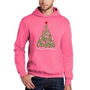 LA Pop Art We Wish You A Merry Christmas - Men's Word Art Hooded Sweatshirt - 1 of 4