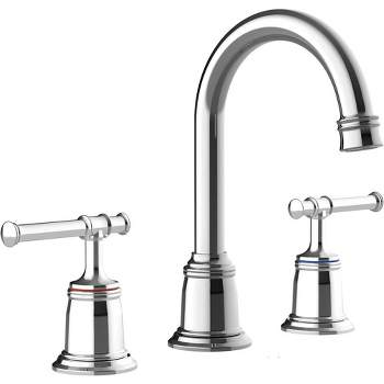 Whizmax Classical 8 inch Bathroom Faucet with Pop Up Drain and Lead-Free Hose, Bathroom Faucets for Sink 3 Holes, Chrome