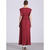 Allegra K Women's Wrap V Neck Sleeeveless Midi Pleated Dress - 3 of 4