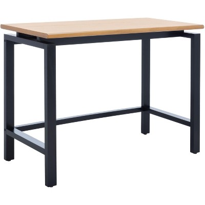 Industrial Black and Natural Wood Writing Desk
