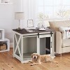 37 Inch Dog Crate Furniture, Indoor Dog Cage with Sliding Barn Door, Flip Top Dog Kennel End Table with Removable Divider, Farmhouse Wooden Pet House - 4 of 4