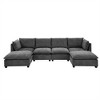140" U-Shaped Sectional Sofa with 2 Ottomans & Throw Pillows - 3 of 4