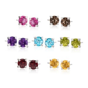Ross-Simons 7.00 ct. t.w. Multi-Stone Jewelry Set: 7 Pairs Of  Stud Earrings in Sterling Silver - 1 of 4