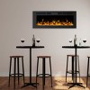 Wall-Mounted Electric Fireplace - 60-Inch Fireplace with 3-Color LED Flames, 10 Ember Options, Adjustable Brightness, and Remote by Northwest (Black) - 3 of 4