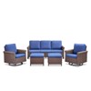 Outdoor Patio Furniture Set All Weather PE Rattan Conversation Set - 3 of 4